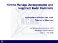 How to Manage Arrangements and Negotiate Hotel Contracts PowerPoint PPT Presentation