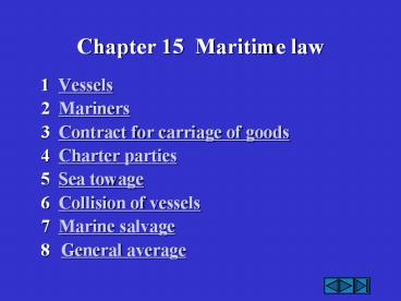 Chapter 15 Maritime law