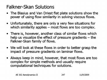 FalknerSkan Solutions