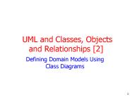 UML and Classes, Objects and Relationships 2