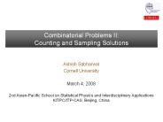 Combinatorial Problems II: Counting and Sampling Solutions