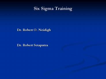 Six Sigma Training