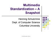 Multimedia Standardization A Snapshot