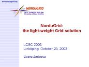 NorduGrid: the light-weight Grid solution