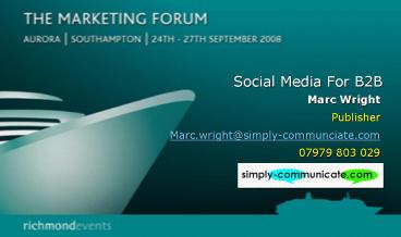 Social Media For B2B