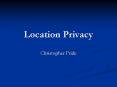 Location Privacy PowerPoint PPT Presentation
