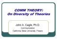 COMM THEORY: On Diversity of Theories PowerPoint PPT Presentation