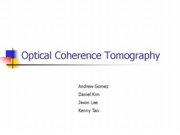 Optical Coherence Tomography