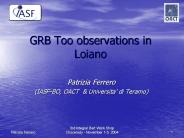 GRB Too observations in Loiano