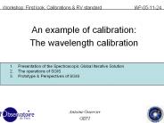 Workshop: First look, Calibrations