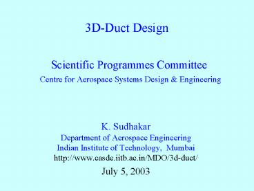 Scientific Programmes Committee Centre for Aerospace Systems Design