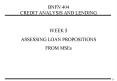 BNFN 404 CREDIT ANALYSIS AND LENDING PowerPoint PPT Presentation