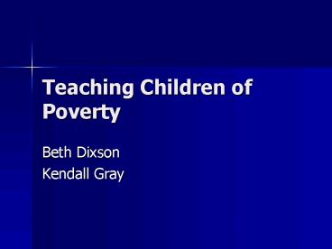Teaching Children of Poverty