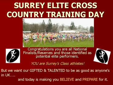 SURREY ELITE CROSS COUNTRY TRAINING DAY