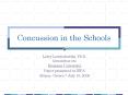 Concussion in the Schools PowerPoint PPT Presentation