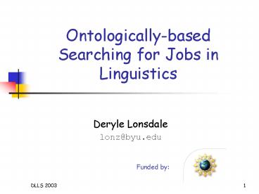 Ontologically-based Searching for Jobs in Linguistics