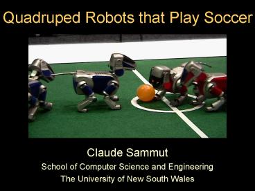 Quadruped Robots that Play Soccer