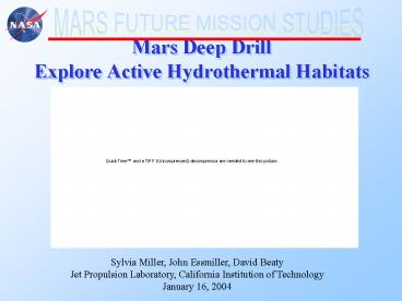 Mars Deep Drill Explore Active Hydrothermal Habitats