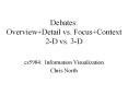 Debates: Overview Detail vs. Focus Context 2-D vs. 3-D PowerPoint PPT Presentation