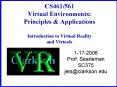 CS461561 Virtual Environments: Principles PowerPoint PPT Presentation