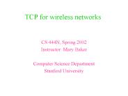 TCP for wireless networks