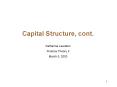 Capital Structure, cont. PowerPoint PPT Presentation