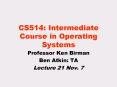 CS514: Intermediate Course in Operating Systems PowerPoint PPT Presentation