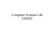 Computer Systems Lab TJHSST