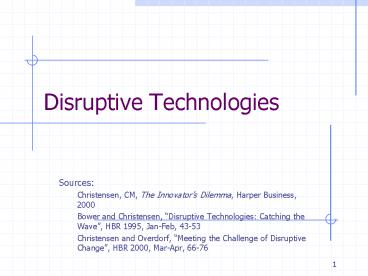Disruptive Technologies