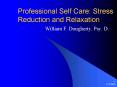 Professional Self Care: Stress Reduction and Relaxation PowerPoint PPT Presentation