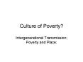 Culture of Poverty PowerPoint PPT Presentation