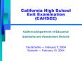 California High School Exit Examination CAHSEE PowerPoint PPT Presentation