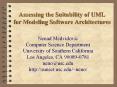 Assessing the Suitability of UML for Modeling Software Architectures PowerPoint PPT Presentation