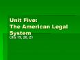Unit Five: The American Legal System PowerPoint PPT Presentation