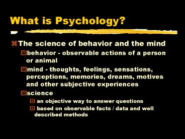 What is Psychology