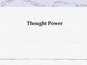 Thought Power