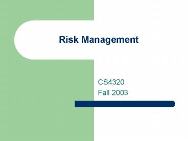 Risk Management