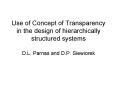 Use of Concept of Transparency in the design of hierarchically structured systems PowerPoint PPT Presentation