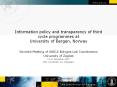Information policy and transparency of third cycle programmes at University of Bergen, Norway PowerPoint PPT Presentation