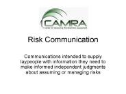 Risk Communication