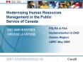 Modernizing Human Resources Management in the Public Service of Canada PowerPoint PPT Presentation