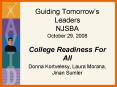 Guiding Tomorrows Leaders NJSBA October 29, 2008 PowerPoint PPT Presentation