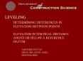 LEVELING DETERMINING DIFFERENCES IN ELEVATION BETWEEN POINTS ELEVATION IS VERTICAL DISTANCE ABOVE OR PowerPoint PPT Presentation