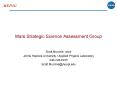 Mars Strategic Science Assessment Group PowerPoint PPT Presentation