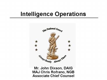 Mr' John Dixson, DAIG