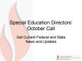 Special Education Directors October Call PowerPoint PPT Presentation