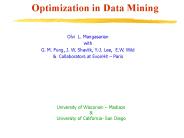 Optimization in Data Mining