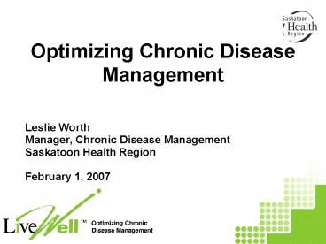 Optimizing Chronic Disease Management