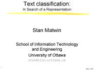 Text classification: In Search of a Representation