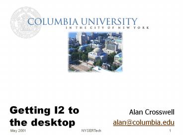 Getting I2 to the desktop